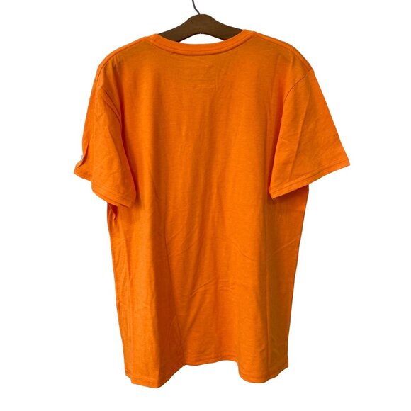 Homefield Crewneck Short Sleeve TShirt Men XL Orange Cotton Poly Plain Basic Tee - Picture 2 of 6